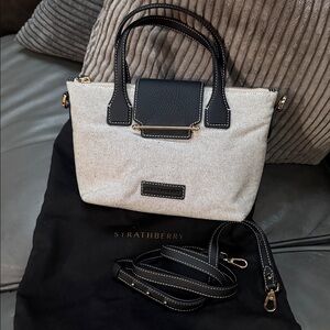 Strathberry Black and off white Satchel STRATHBERRY mini tote bag